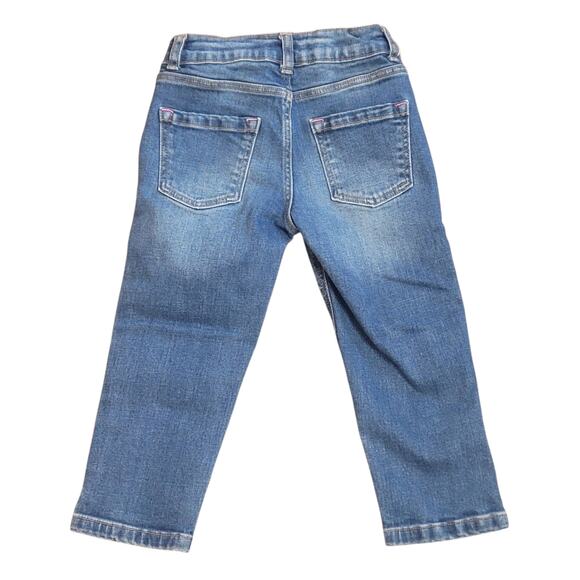 Mini Boden Denim Cropped Flower Embroidered Jeans Girls 7y - Picture 10 of 12
